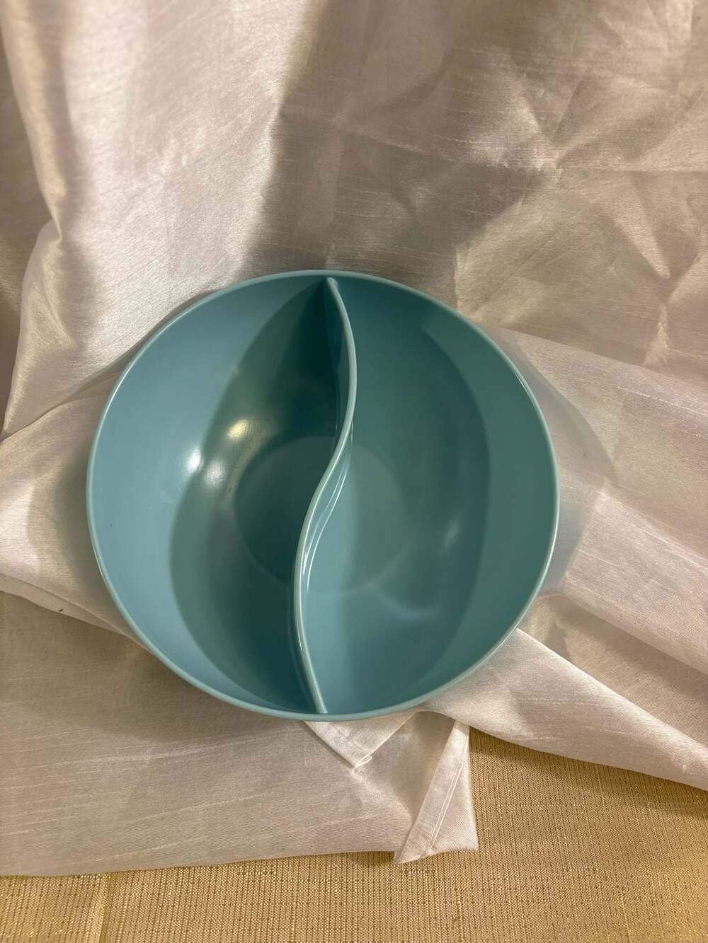 Vintage Mar-Crest Melmac Blue Divided Serving Bowl